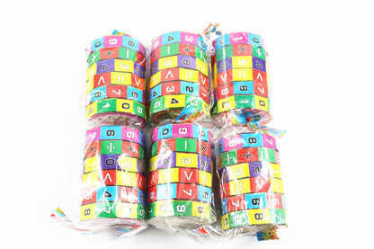 Cylindrical Six-Sided Math Cube for Kids Learning Toy